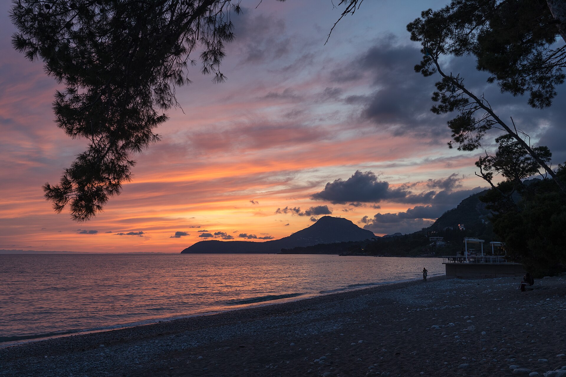 Zalazak sunca sa plaže Šušanj u Baru